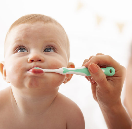Brush Baby First Brush Teether Βρεφική Οδοντόβουρτσα για 0m+ Mint