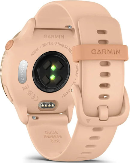 Garmin Vivoactive 6 Aluminium 42mm Αδιάβροχο Smartwatch με Παλμογράφο (Pink Dawn)