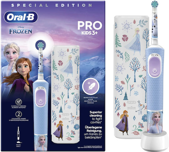 Oral-B Vitality Pro Детска Електрическа Четка За Зъби С Таймер За 3+ Години Frozen Със Защитен Калъф За Пътуване