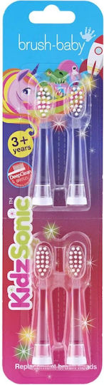 Brush Baby Replacement Electric Toothbrush Heads 4 Pieces For 3+ Years