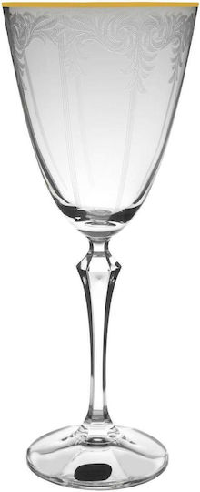 Max Home Elisab Q8890/G Ποτήρι από Κρύσταλλο Κολωνάτο 350ml