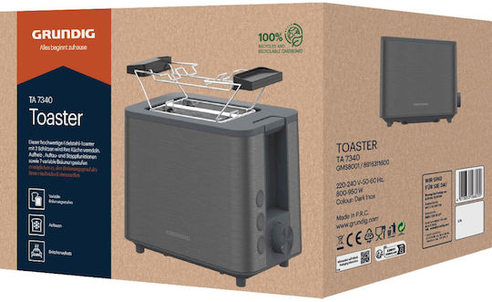 Grundig Toaster 2 Schlitze 950W Inox