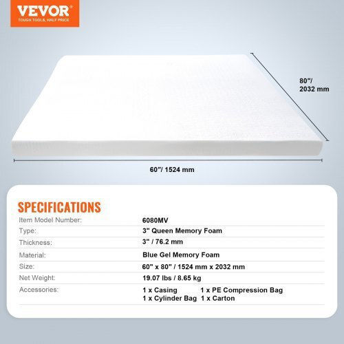 Vevor Schutzauflage Doppel Blau 150x200cm