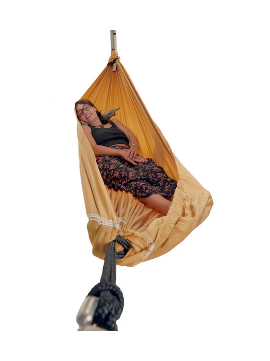 Ticket To The Moon Ticket Parachute Single Hammock Yellow 320x155cm