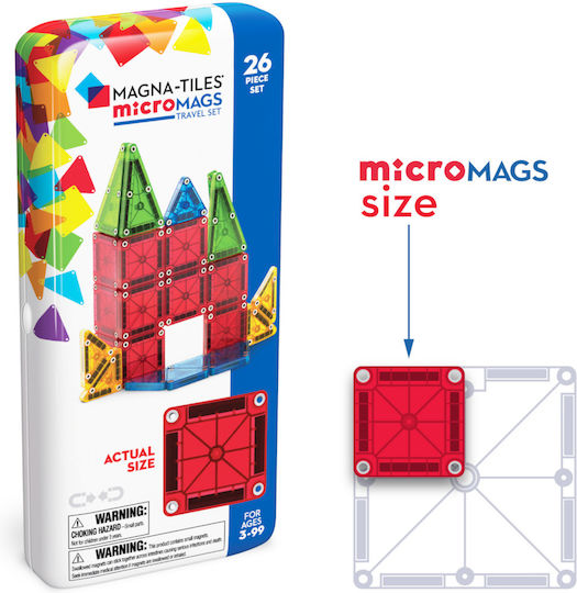 Magna-Tiles Μαγνητικό Παιχνίδι Κατασκευών Micromags Travel Set 244026