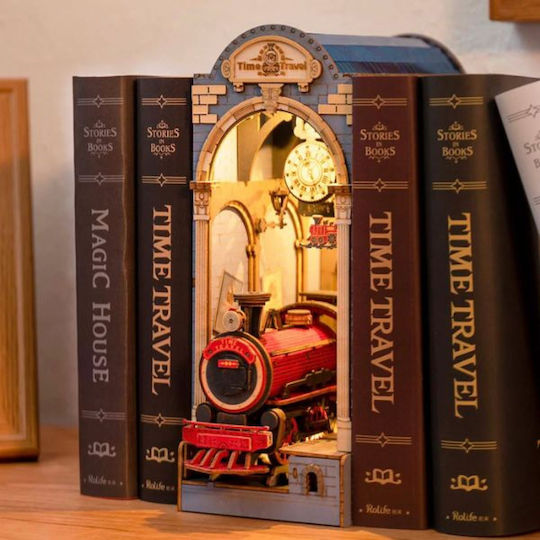 Robotime Παιχνίδι Κατασκευών Ξύλινo Time Travel Miniature Bookend για Παιδιά 14+ Ετών
