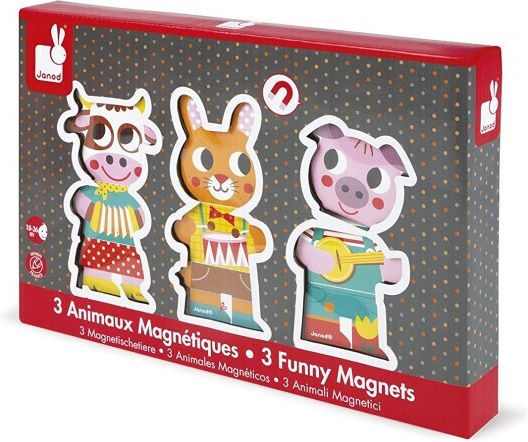 Janod Magnetisches Spielzeug Bau- und Konstruktionsspielzeug Lustige Tiere für Kinder 1,5+ Jahre