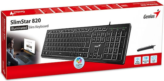 Genius SlimStar 820 Πληκτρολόγιο Αγγλικό UK Λευκό