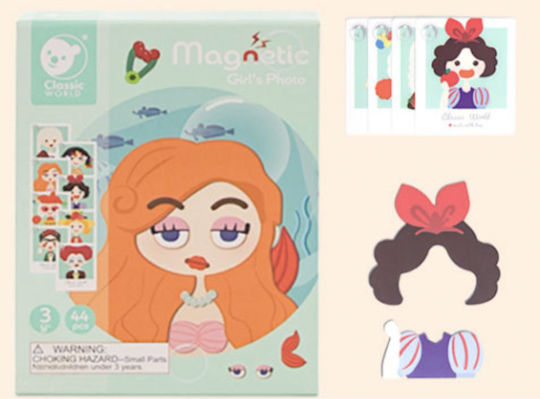 Classic World Магнитна Конструктивна Игра Girl's Photo за Деца 3++ Години