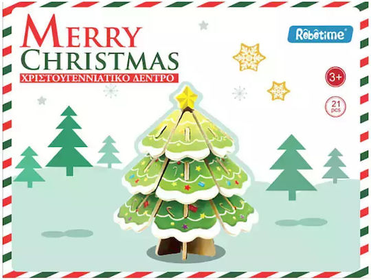Robotime Holz-Bauspielzeug 3D Weihnachtsmann für Kinder ab 3+ Jahre alt Jahren