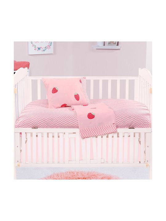 Beauty Home Art Set Baby Bettlaken Für Krippe Baumwollsatin Angepasst Rosa 70x140cm