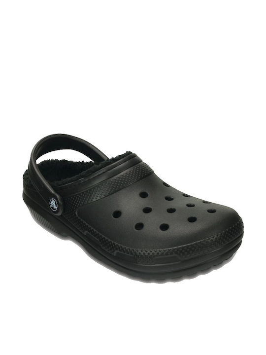 Crocs Classic Fuzz Lined Women's Anatomic Black Clogs