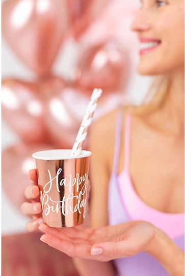 PartyDeco Happy Birthday Glass for Party 6 Pieces
