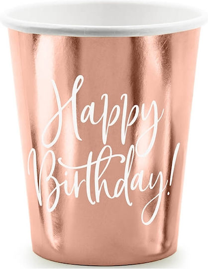 PartyDeco Happy Birthday Glass for Party 6 Pieces