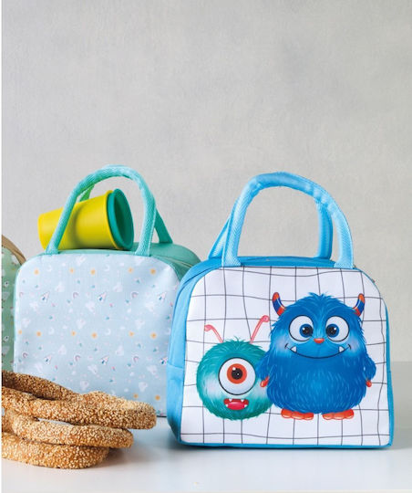 Kentia Mostro School Insulated Hand Lunch Bag Blue 19 x 13 x 23cm