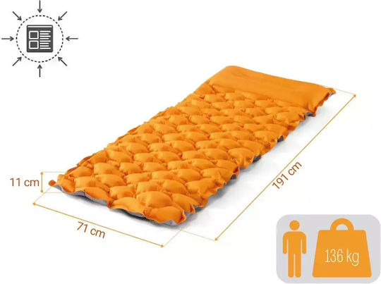 Intex Ημίδιπλο Υπόστρωμα Camping 191x71cm Πάχους 11cm Πορτοκαλί