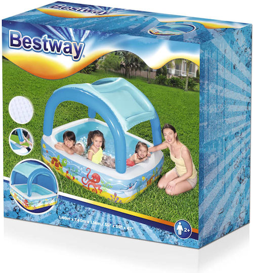 Bestway Children's Round Swimming Pool 265lt Inflatable 147x122cm Light Blue