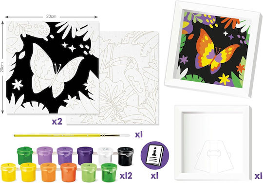 Set creativ Maped Pictură după numere Tucan & Fluture 20x20cm 907085