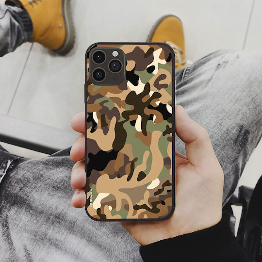 Sonique Tarnung Army Serie Hülle für Motorola Moto G35 5G Braun