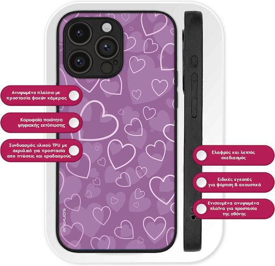 Sonique Heart Series Case for Motorola Edge 50 5G Violet