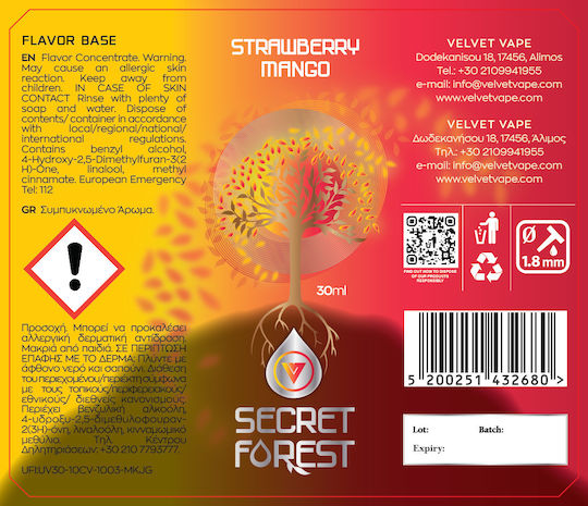 Secret Forest Geschmacksshots Erdbeere Mango 30ml bis 120ml