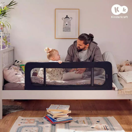 Kinderkraft Guard Dream Bed Rail Guard Simple Placement made of Fabric in Black Color 118x41x44εκ. 1pcs