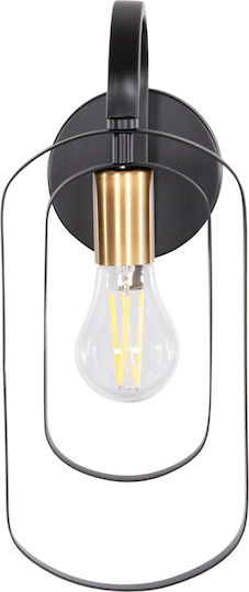 HomeMarkt Modern Lamp Wall with Socket E27 Black 16x29cm