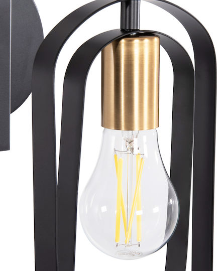 HomeMarkt Modern Lamp Wall with Socket E27 Black 16x29cm