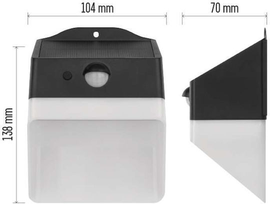Emos Wall Mounted Solar Light 220lm Natural White 4000K with Motion Sensor and Photocell IP65