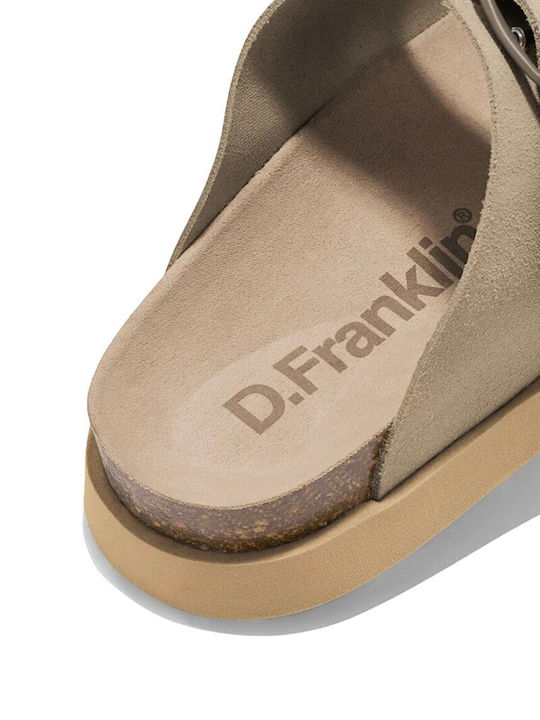 Women's Flat Sandals in Beige Color