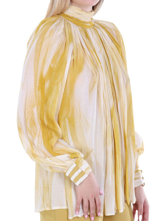 Damen Bluse Yellow-cream