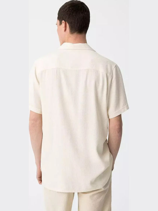 Κοντομάνικο Λινό Πουκάμισο Beige