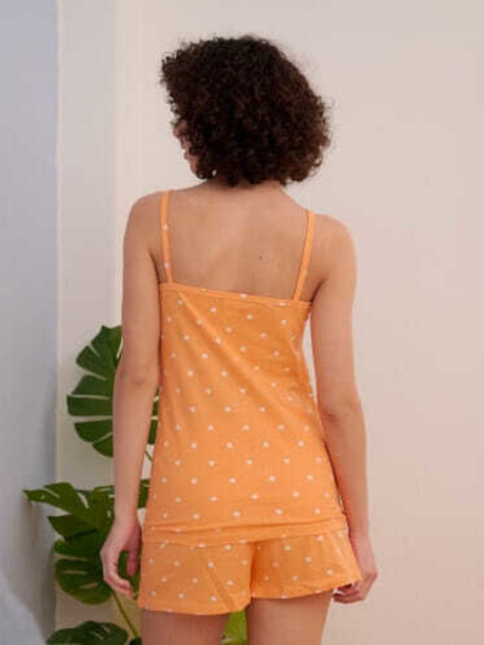 Goodnight Sommer Damen Pyjama-Set Orange