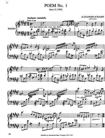 Scriabin Two Poems Op.32