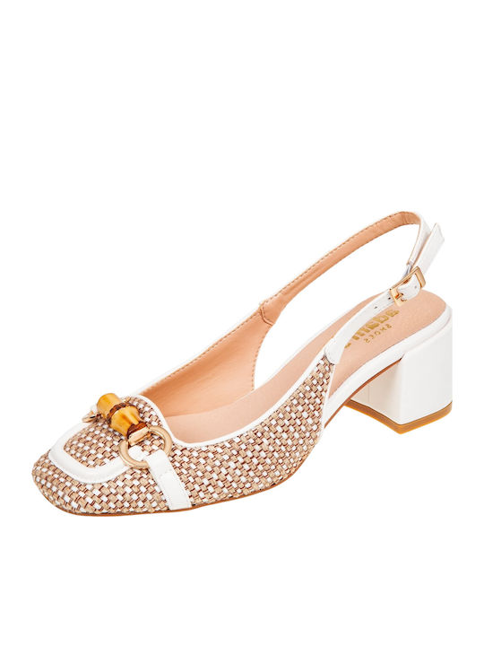 Pantofi cu toc Bej