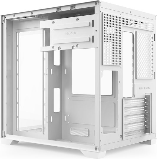 ProGaming Ambra Cube Computer Case with Side Window and ARGB Lighting White