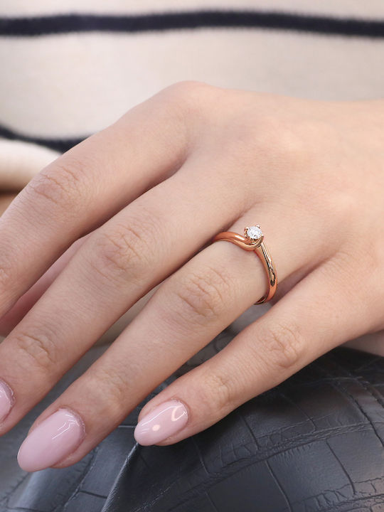 Single Stone from Rose Gold 18K with Diamond