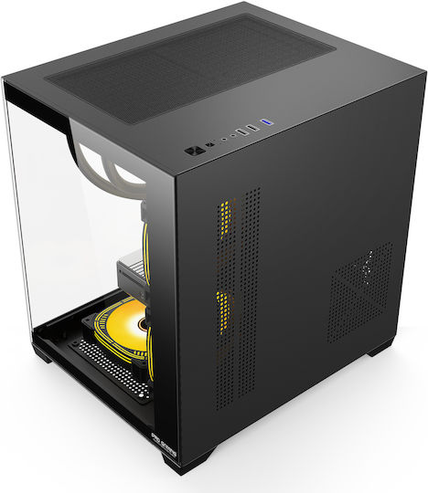 ProGaming Ambra Cube Carcasă PC Cu Deschidere Laterală Și Iluminare ARGB Neagră