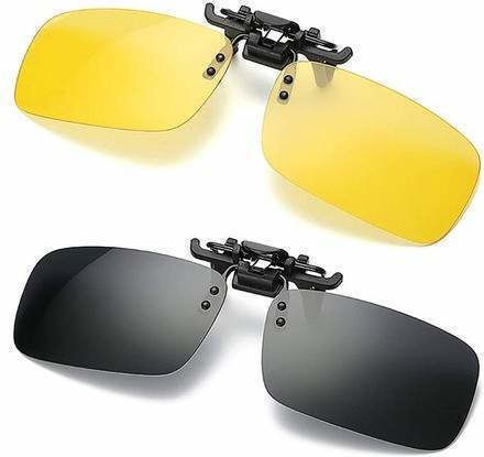 Clips on Siks Polarized Glasses Replacement Lenses Ideal Daytime Driving Yellow and Black Set
