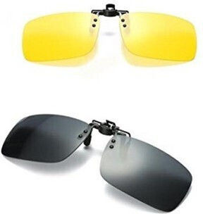 Clips on Siks Polarized Glasses Replacement Lenses Ideal Daytime Driving Yellow and Black Set