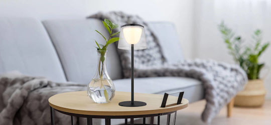 Globo Lighting Metal Table Lamp with Transparent Shade and Base