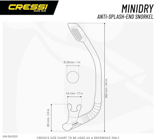 Cressi Αναπνευστήρας Παιδιά Mini Dry Διάφανο Μπλε