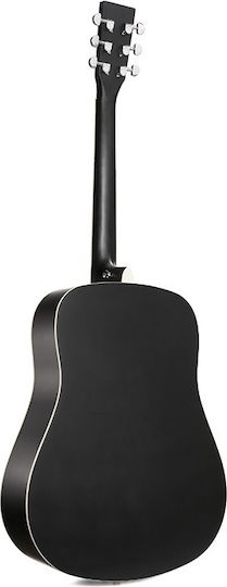 SX Guitars Akustisch Gitarre Schwarz / Schwarzer Glanz