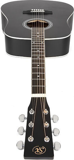 SX Guitars Akustisch Gitarre Schwarz / Schwarzer Glanz