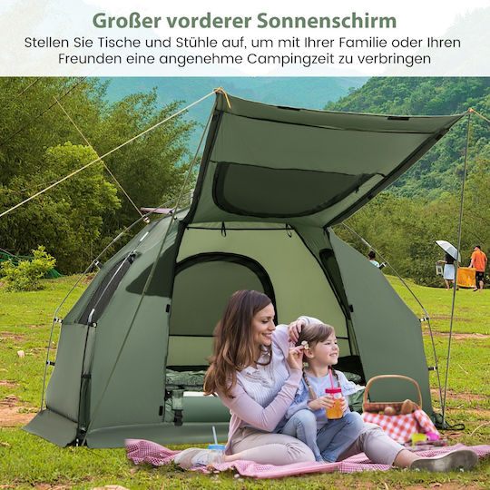 Costway Σκηνή Camping Μπεζ 3 Εποχών 194x87x167εκ.