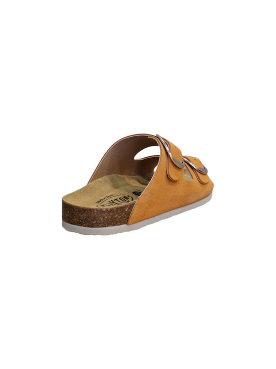 Sandale Casual Damă Anatomici Din Piele Mustar