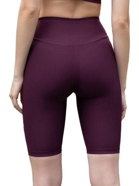 Women's Bike Leggings Firming High Waist Push Up Dark Purple
