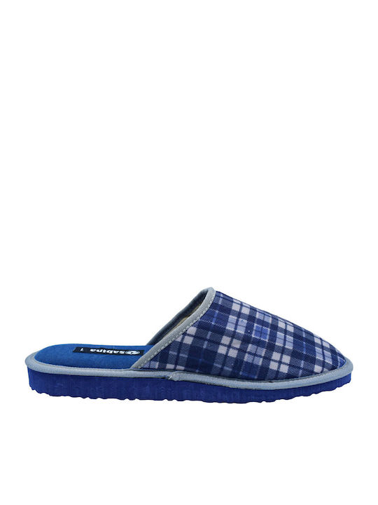 Men's Printed Heel Enclosed Slippers Blue