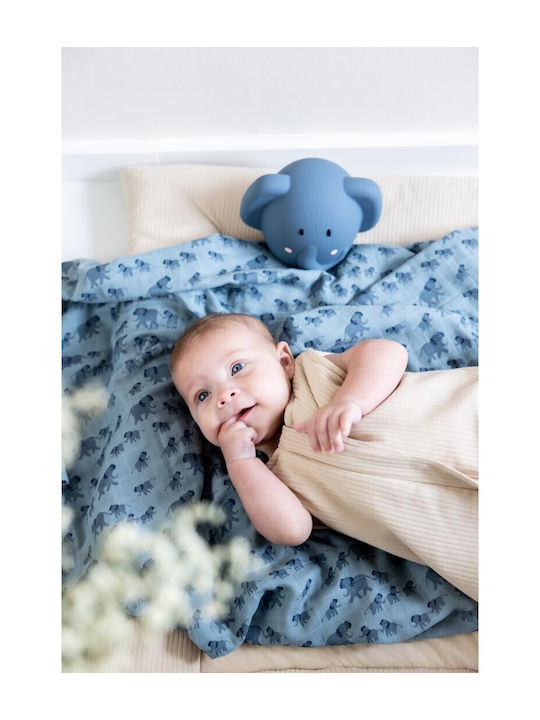 Trixie Enchanting Elephant Muslin Changing Pad Gray 110x110cm.