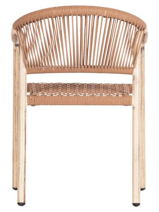 Scaun De Exterior Din Aluminiu Kerly Stejar-Cupru 54x58x78cm